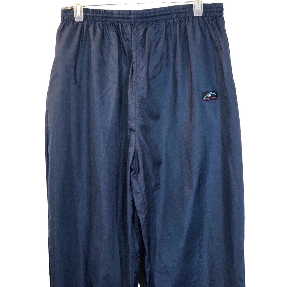 Helly Hansen Navy Nylon Shell Pants Sz L | Waterproof Outdoor Windbreaker - Picture 2 of 9